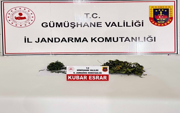 Kelkit'te jandarmadan uyuşturucu operasyonu: 63 gram esrar ele geçirildi